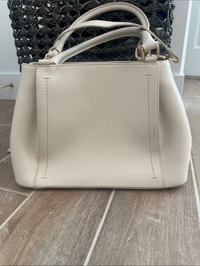 Divina Firenze Elegant Cream Leather Top-Handle Bag